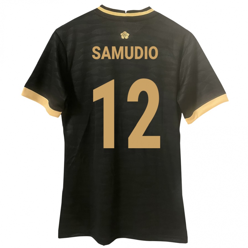 Niño Fútbol Camiseta Panamá César Samudio #12 Negro 2ª Equipación 24-26 Argentina