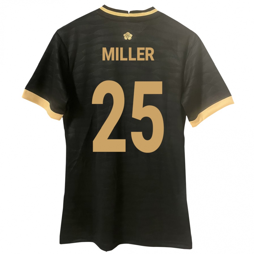 Niño Fútbol Camiseta Panamá Roderick Miller #25 Negro 2ª Equipación 24-26 Argentina