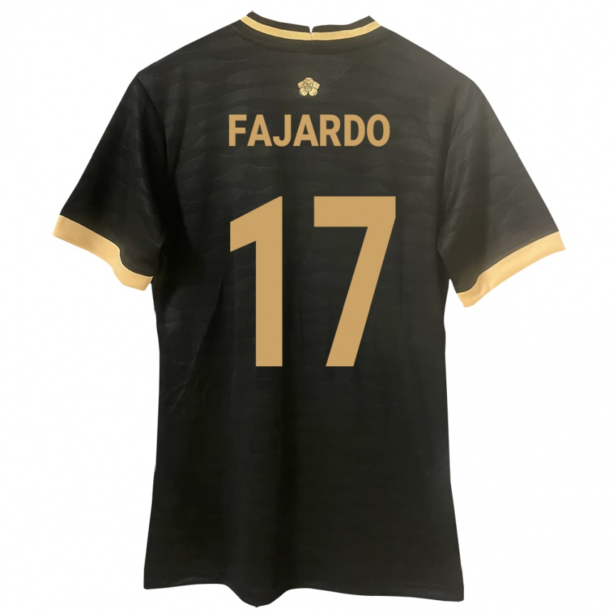 Niño Fútbol Camiseta Panamá José Fajardo #17 Negro 2ª Equipación 24-26 Argentina