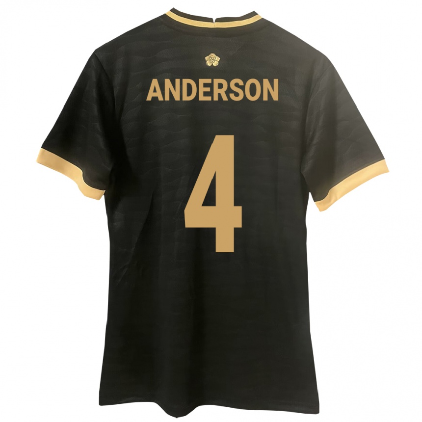 Niño Fútbol Camiseta Panamá Eduardo Anderson #4 Negro 2ª Equipación 24-26 Argentina