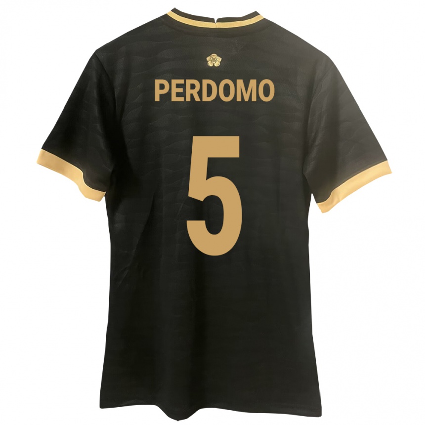 Niño Fútbol Camiseta Panamá Reyniel Perdomo #5 Negro 2ª Equipación 24-26 Argentina