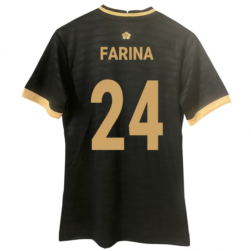 Niño Fútbol Camiseta Panamá Edgardo Fariña #24 Negro 2ª Equipación 24-26 Argentina