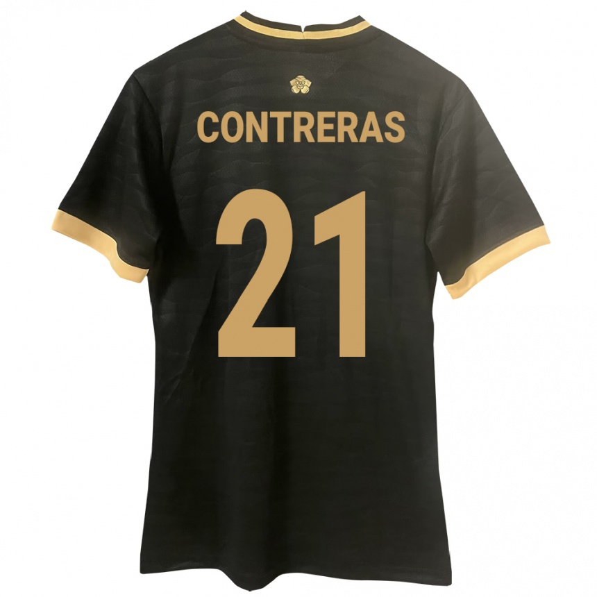 Niño Fútbol Camiseta Panamá Davis Contreras #21 Negro 2ª Equipación 24-26 Argentina