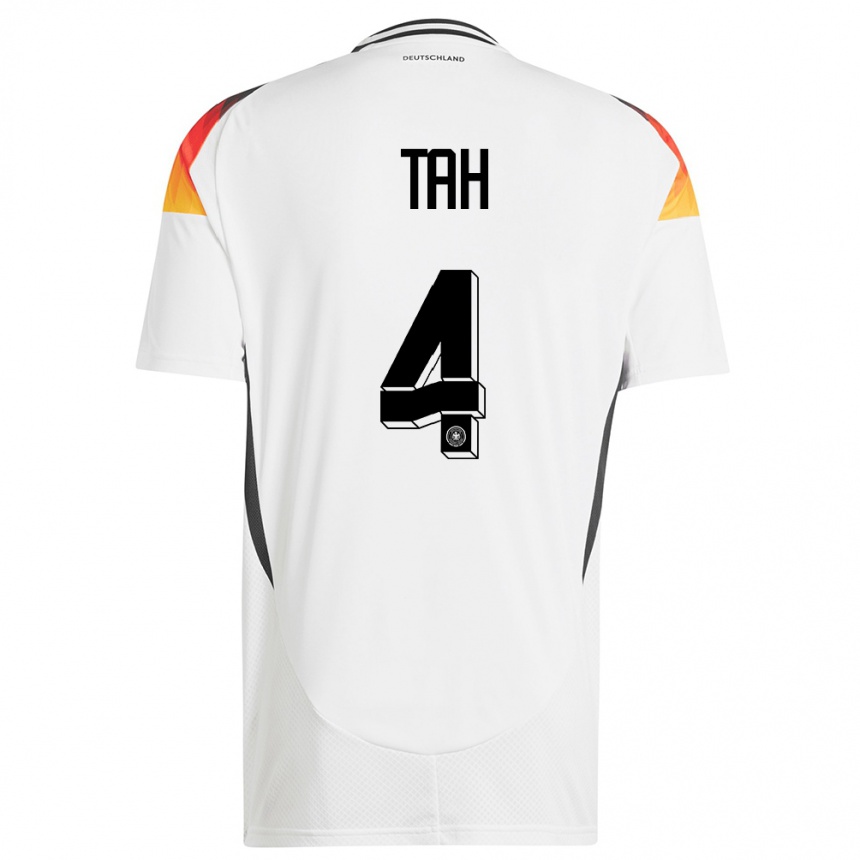 Hombre Fútbol Camiseta Alemania Jonathan Tah #4 Blanco 1ª Equipación 24-26 Argentina