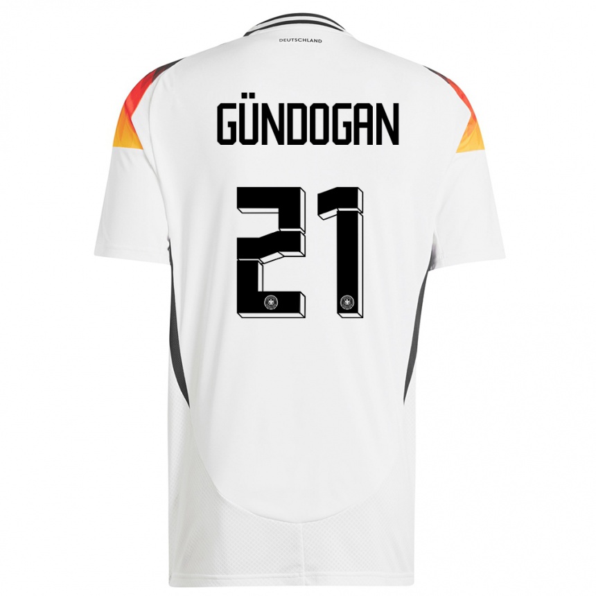 Hombre Fútbol Camiseta Alemania Ilkay Gundogan #21 Blanco 1ª Equipación 24-26 Argentina