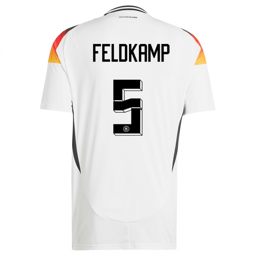 Hombre Fútbol Camiseta Alemania Jana Feldkamp #5 Blanco 1ª Equipación 24-26 Argentina