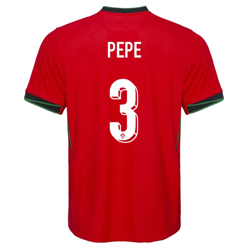 Hombre Fútbol Camiseta Portugal Pepe #3 Rojo 1ª Equipación 24-26 Argentina