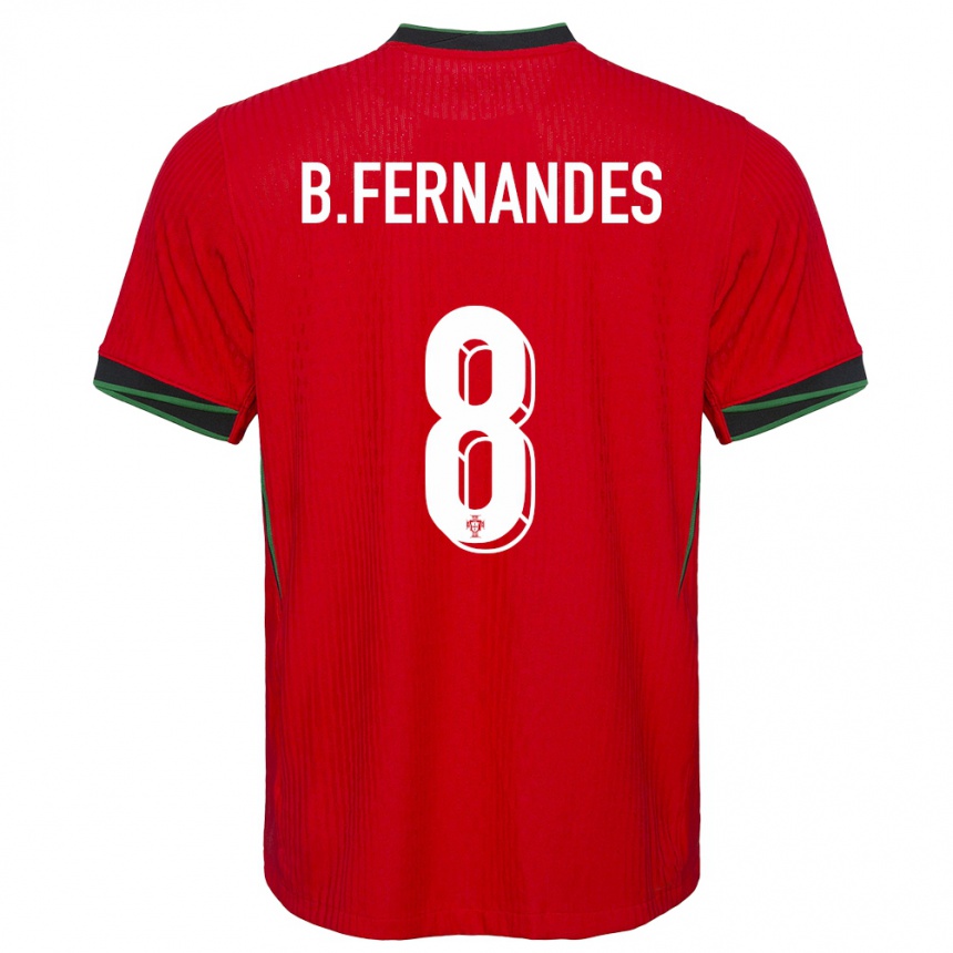 Hombre Fútbol Camiseta Portugal Bruno Fernandes #8 Rojo 1ª Equipación 24-26 Argentina