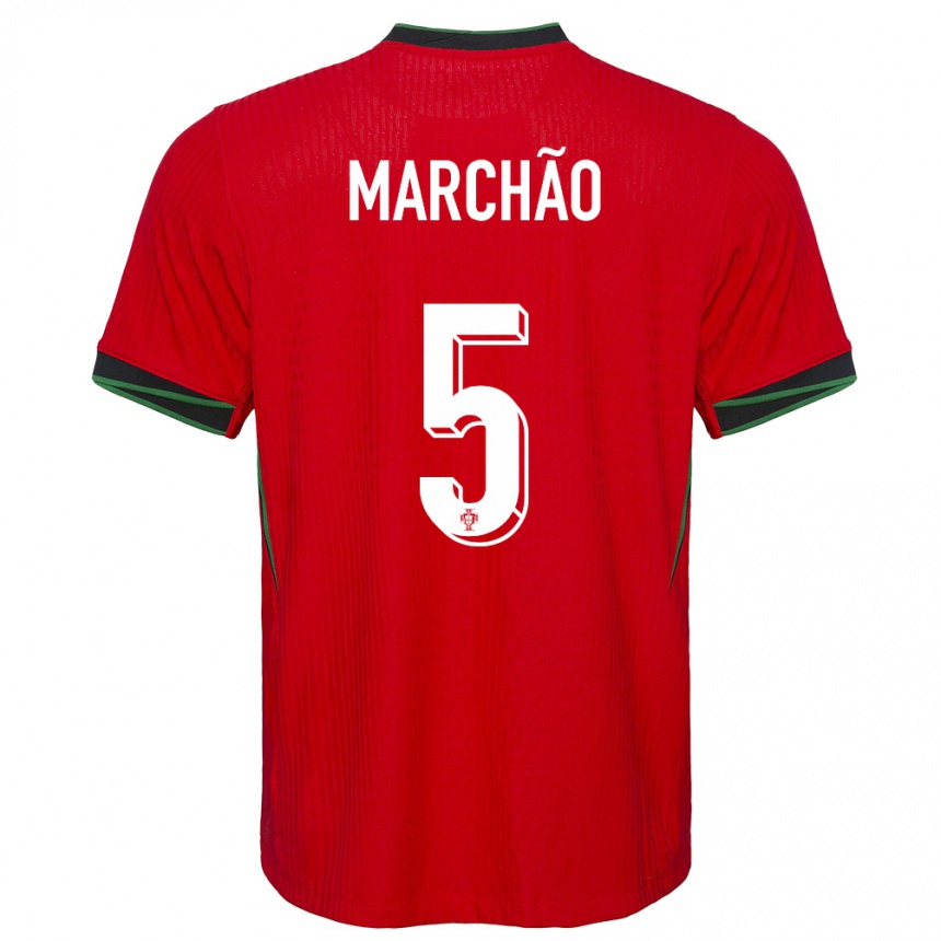 Hombre Fútbol Camiseta Portugal Joana Marchao #5 Rojo 1ª Equipación 24-26 Argentina