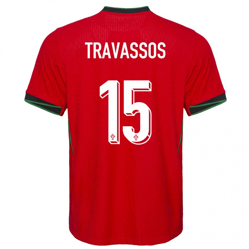 Hombre Fútbol Camiseta Portugal Diogo Travassos #15 Rojo 1ª Equipación 24-26 Argentina