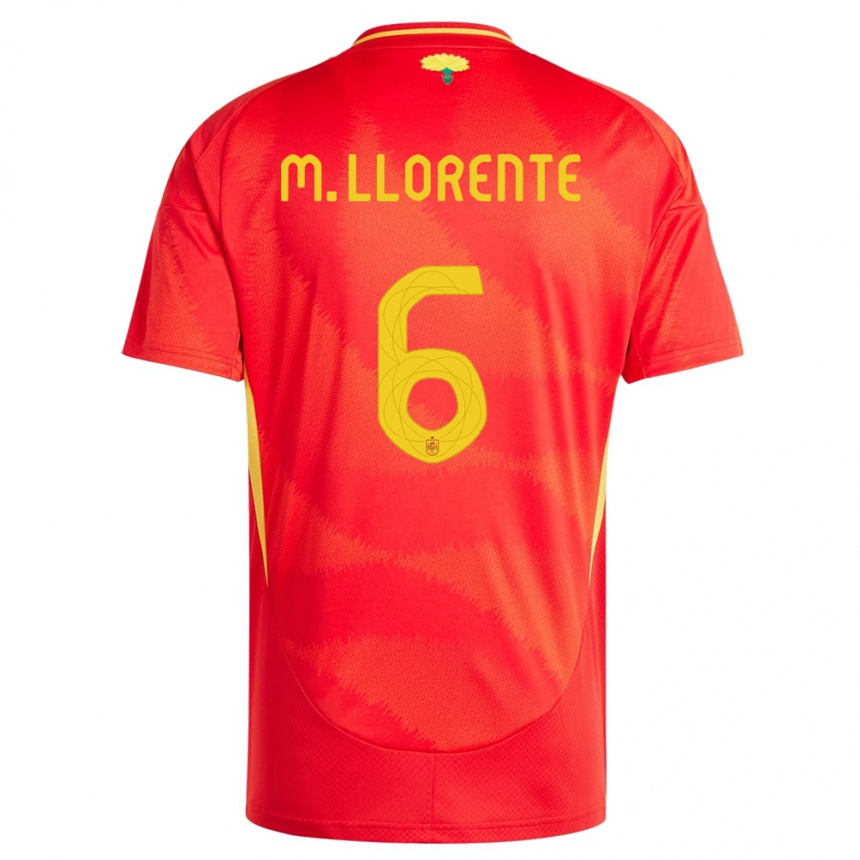 Hombre Fútbol Camiseta España Marcos Llorente #6 Rojo 1ª Equipación 24-26 Argentina