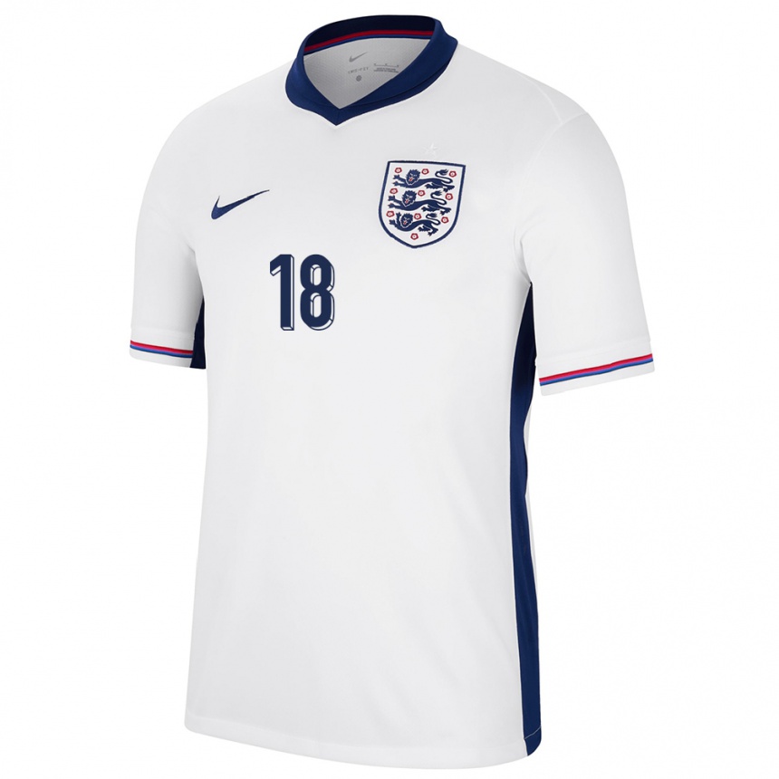 Hombre Fútbol Camiseta Inglaterra Tommy Doyle #18 Blanco 1ª Equipación 24-26 Argentina