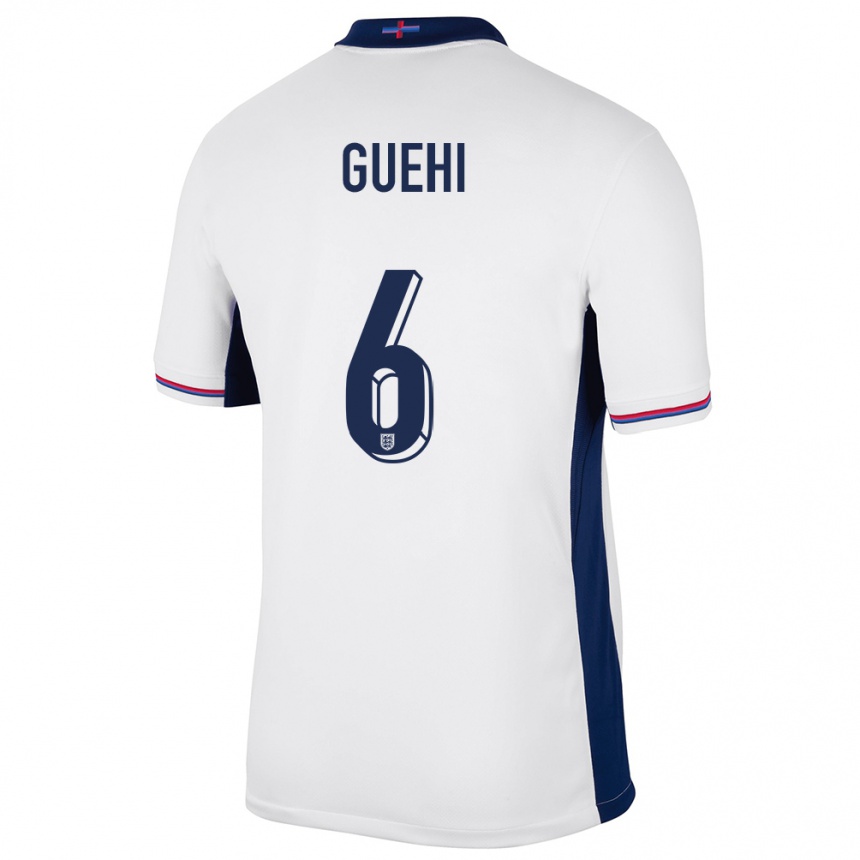 Hombre Fútbol Camiseta Inglaterra Marc Guehi #6 Blanco 1ª Equipación 24-26 Argentina