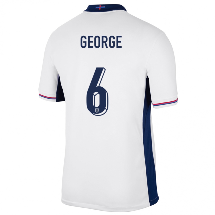 Hombre Fútbol Camiseta Inglaterra Gabby George #6 Blanco 1ª Equipación 24-26 Argentina