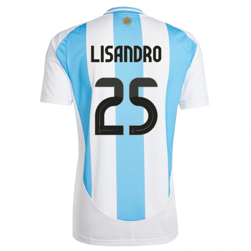 Hombre Fútbol Camiseta Argentina Lisandro Martinez #25 Blanco Azul 1ª Equipación 24-26 Argentina