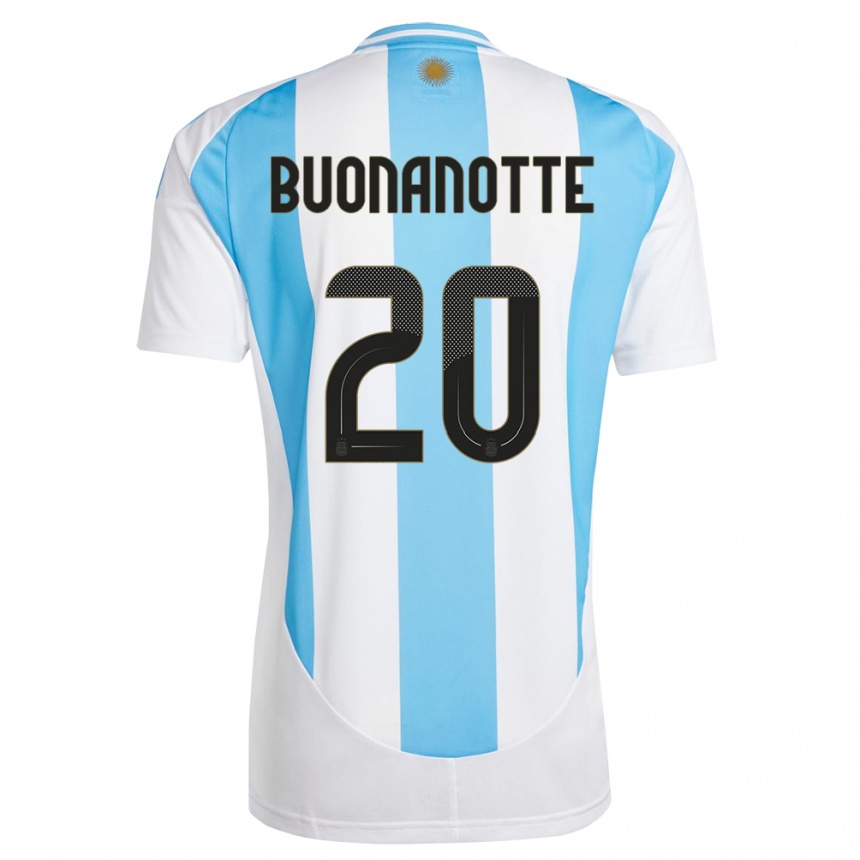 Hombre Fútbol Camiseta Argentina Facundo Buonanotte #20 Blanco Azul 1ª Equipación 24-26 Argentina