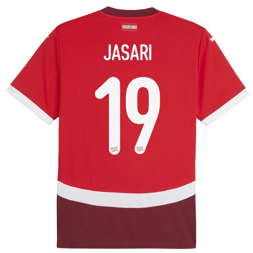 Hombre Fútbol Camiseta Suiza Ardon Jasari #19 Rojo 1ª Equipación 24-26 Argentina