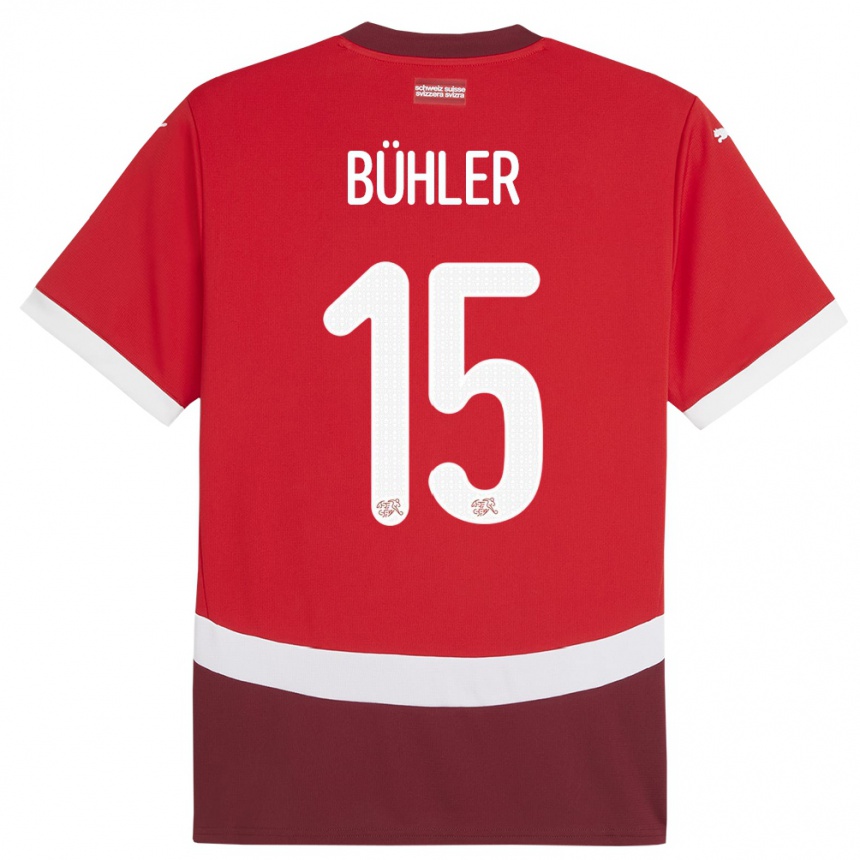 Hombre Fútbol Camiseta Suiza Luana Buhler #15 Rojo 1ª Equipación 24-26 Argentina