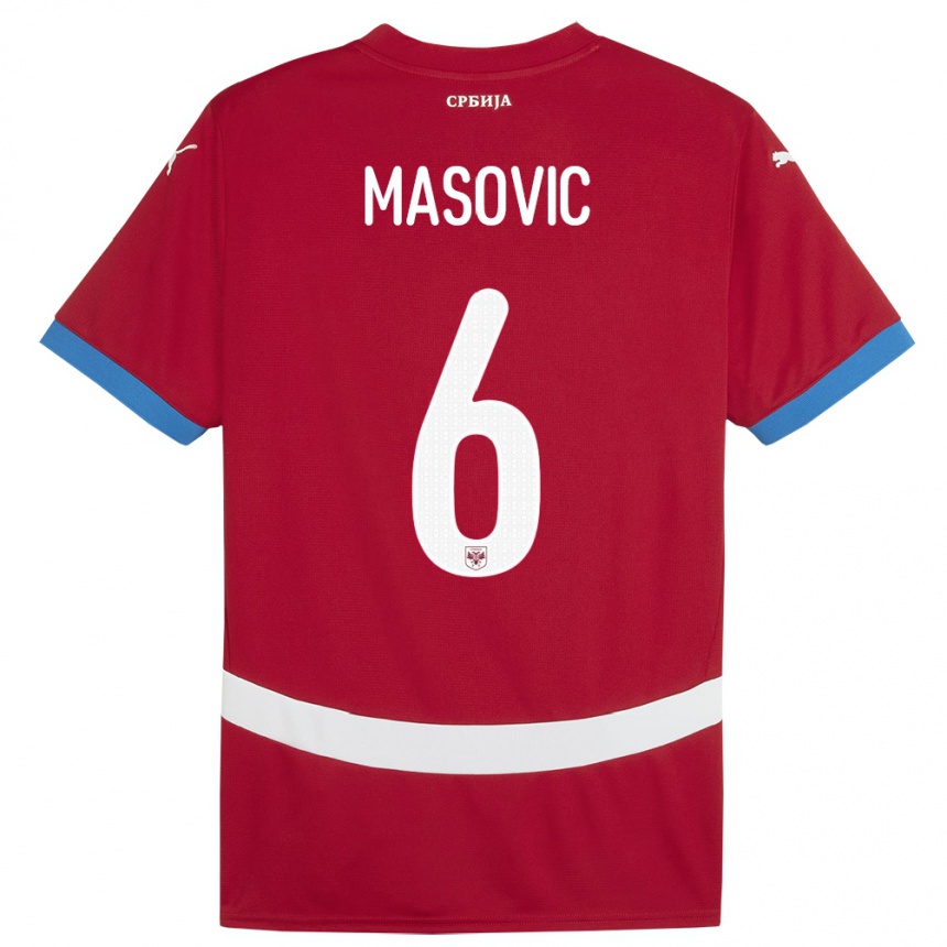 Hombre Fútbol Camiseta Serbia Erhan Masovic #6 Rojo 1ª Equipación 24-26 Argentina