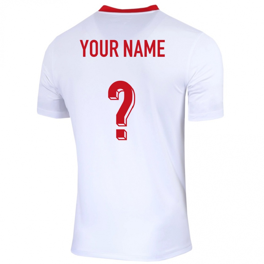 Hombre Fútbol Camiseta Polonia Su Nombre #0 Blanco 1ª Equipación 24-26 Argentina