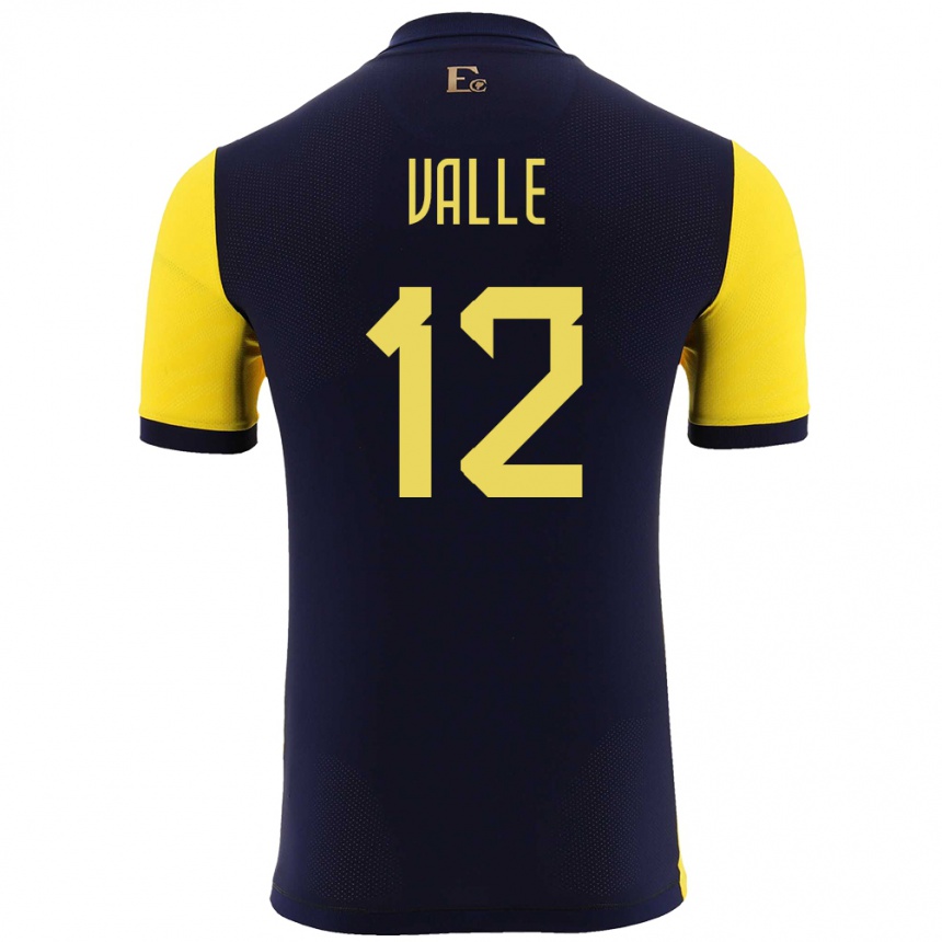 Hombre Fútbol Camiseta Ecuador Gonzalo Valle #12 Amarillo 1ª Equipación 24-26 Argentina