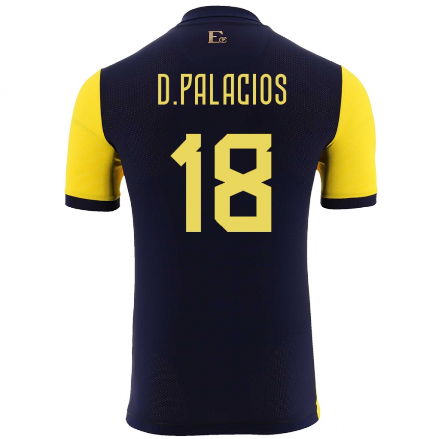 Hombre Fútbol Camiseta Ecuador Diego Palacios #18 Amarillo 1ª Equipación 24-26 Argentina