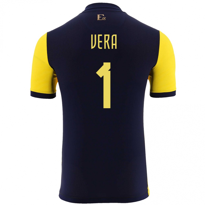 Hombre Fútbol Camiseta Ecuador Andrea Vera #1 Amarillo 1ª Equipación 24-26 Argentina