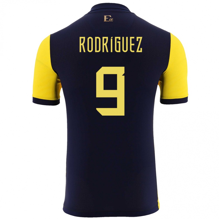 Hombre Fútbol Camiseta Ecuador Ingrid Rodriguez #9 Amarillo 1ª Equipación 24-26 Argentina