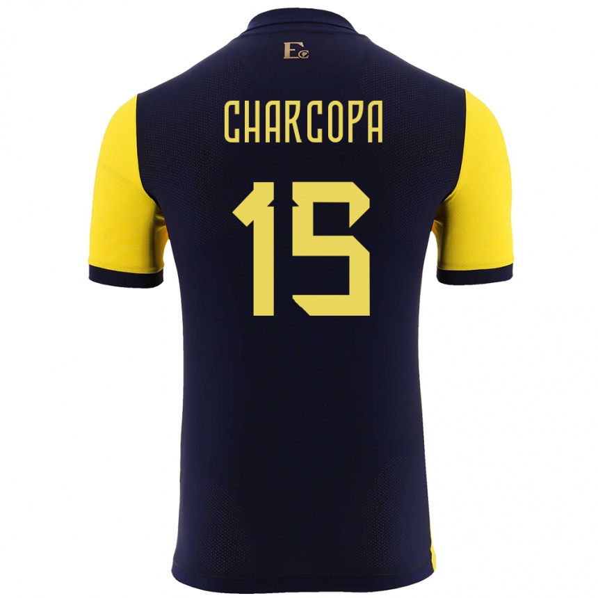 Hombre Fútbol Camiseta Ecuador Nicole Charcopa #15 Amarillo 1ª Equipación 24-26 Argentina