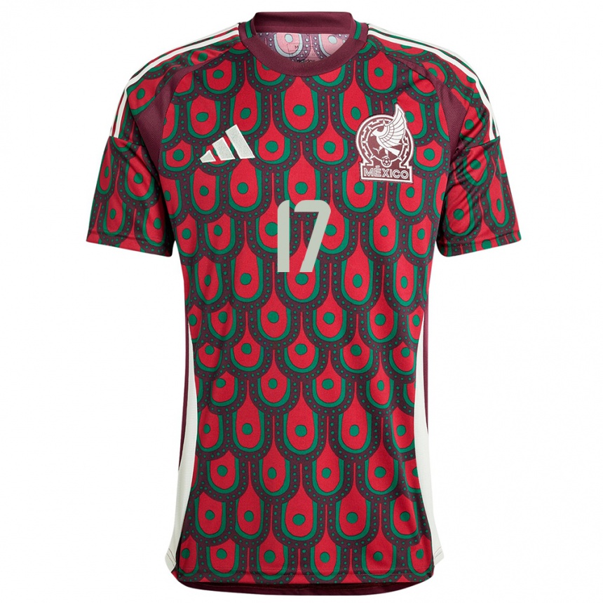 Hombre Fútbol Camiseta México Alison Gonzalez #17 Granate 1ª Equipación 24-26 Argentina