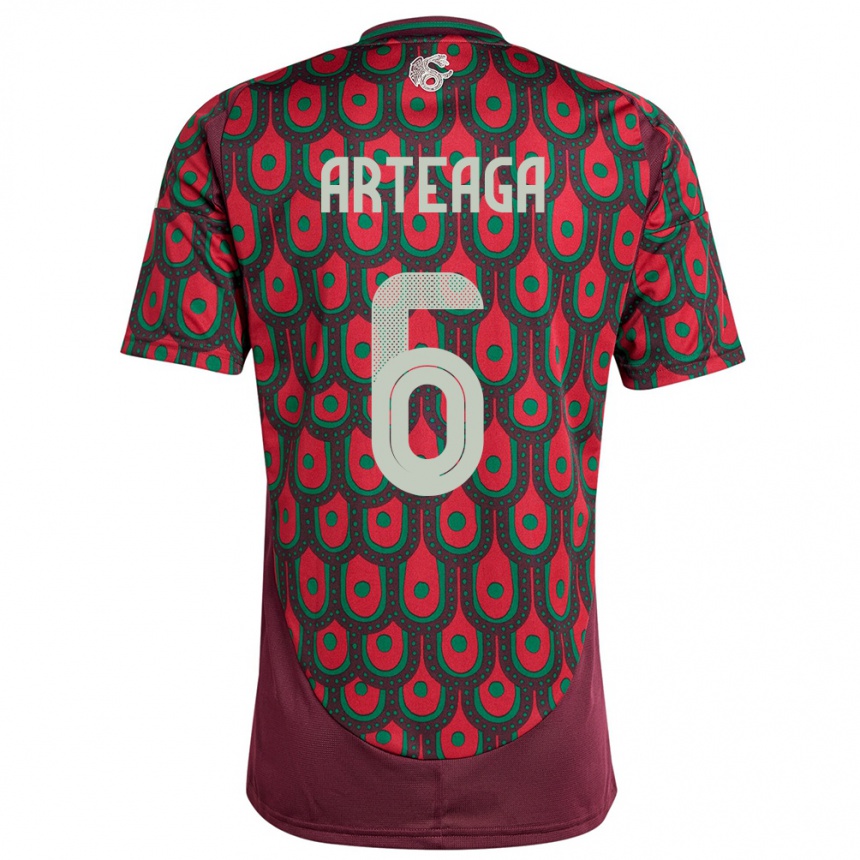 Hombre Fútbol Camiseta México Gerardo Arteaga #6 Granate 1ª Equipación 24-26 Argentina