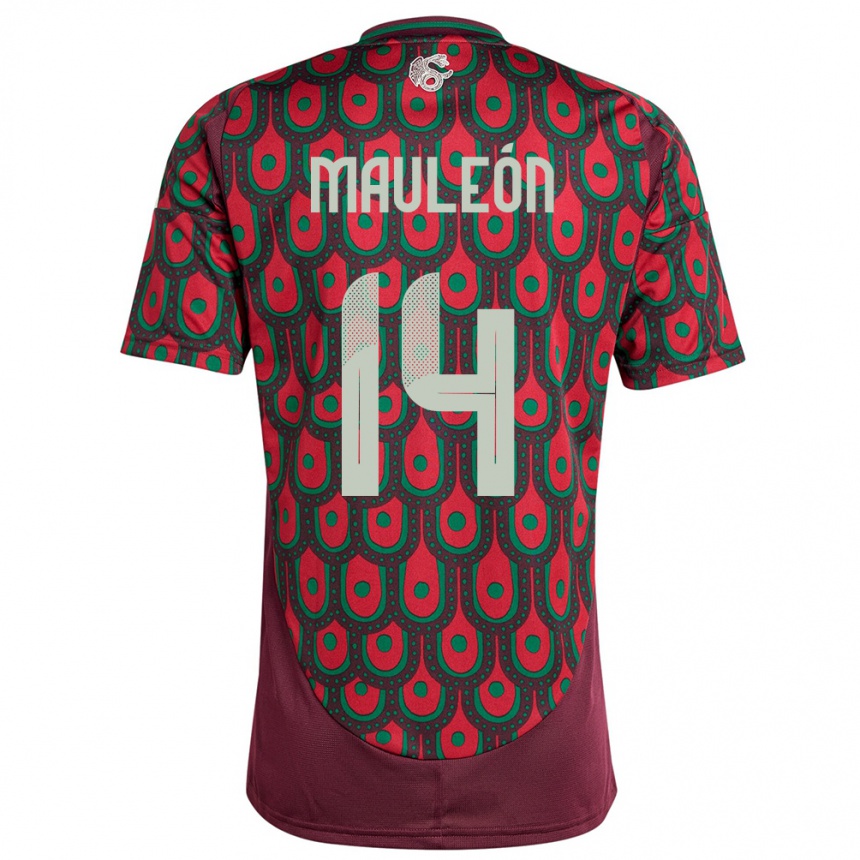 Hombre Fútbol Camiseta México Natalia Mauleon #14 Granate 1ª Equipación 24-26 Argentina