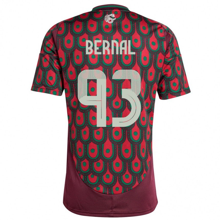 Hombre Fútbol Camiseta México Rebeca Bernal #93 Granate 1ª Equipación 24-26 Argentina