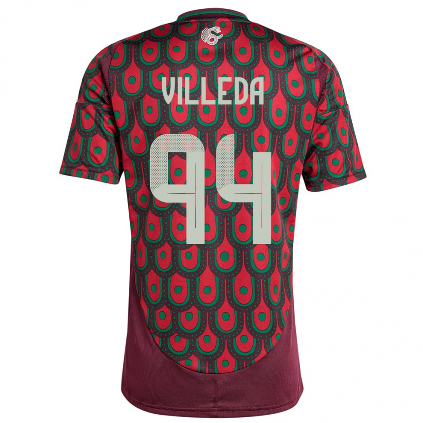 Hombre Fútbol Camiseta México Melany Villeda #94 Granate 1ª Equipación 24-26 Argentina