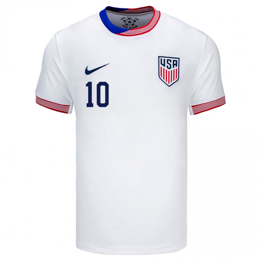 Hombre Fútbol Camiseta Estados Unidos Christian Pulisic #10 Blanco 1ª Equipación 24-26 Argentina