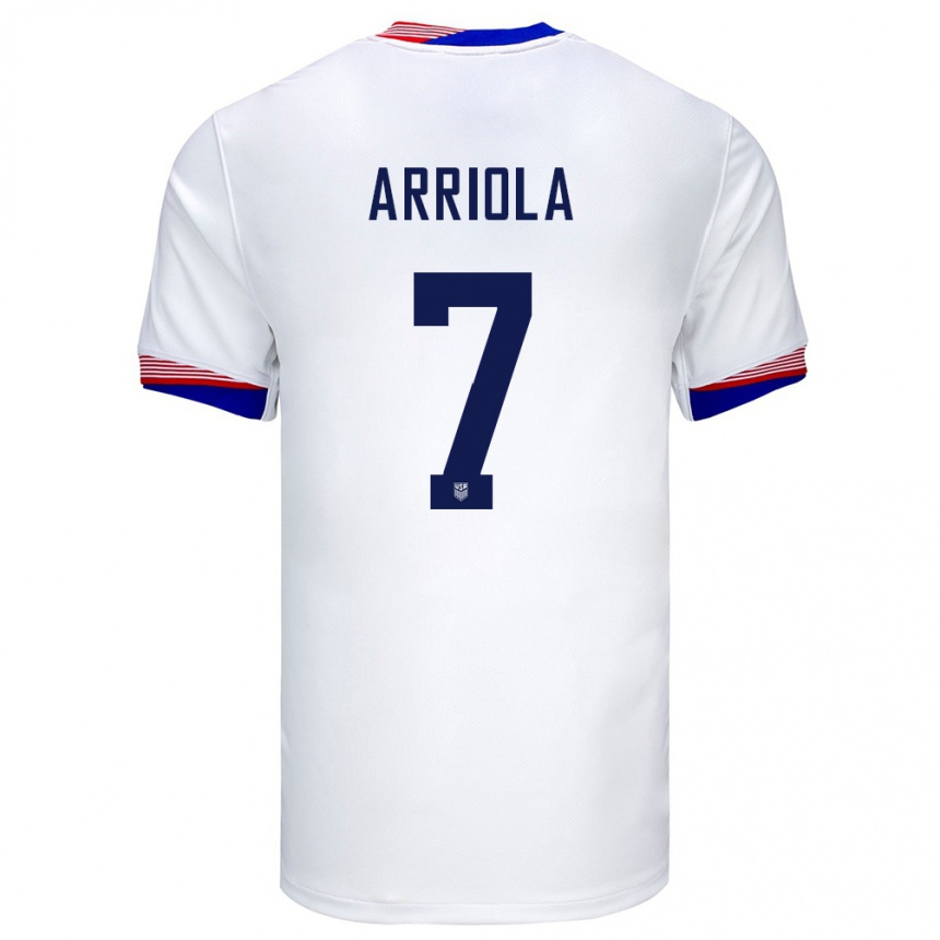 Hombre Fútbol Camiseta Estados Unidos Paul Arriola #7 Blanco 1ª Equipación 24-26 Argentina