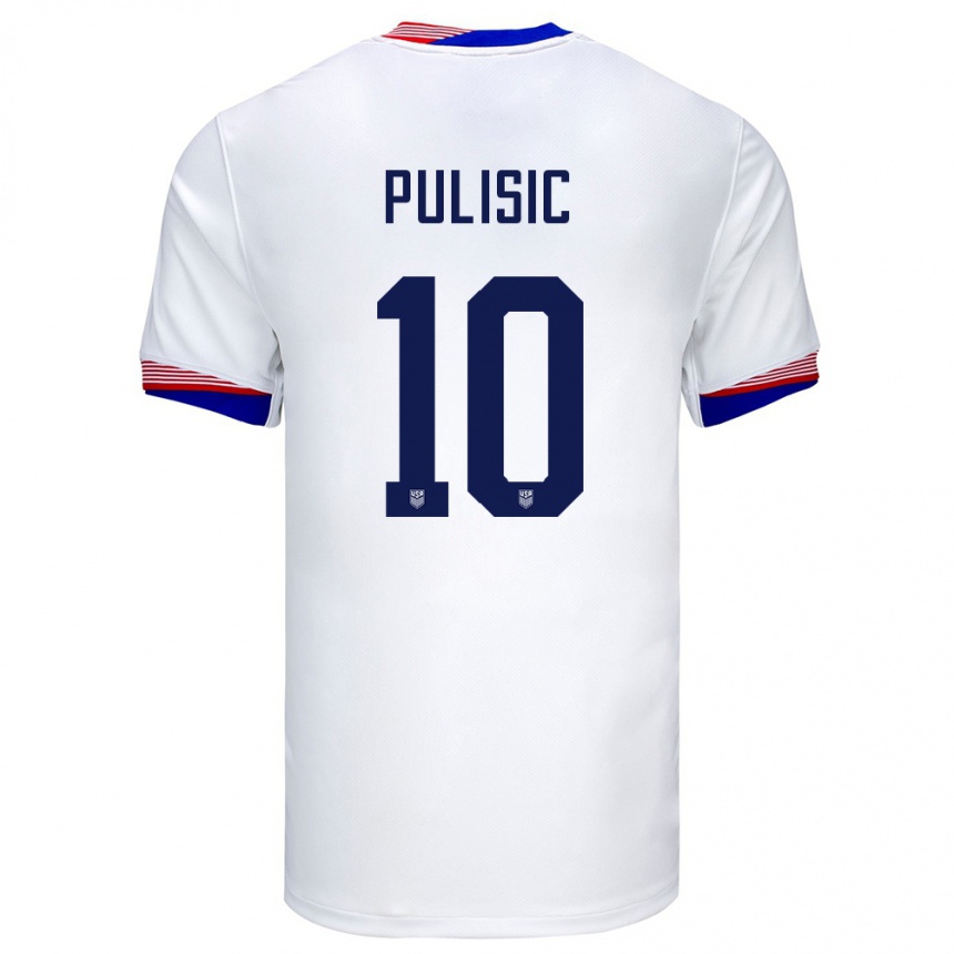 Hombre Fútbol Camiseta Estados Unidos Christian Pulisic #10 Blanco 1ª Equipación 24-26 Argentina