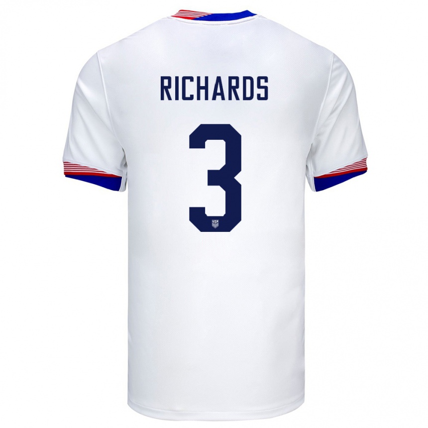 Hombre Fútbol Camiseta Estados Unidos Chris Richards #3 Blanco 1ª Equipación 24-26 Argentina