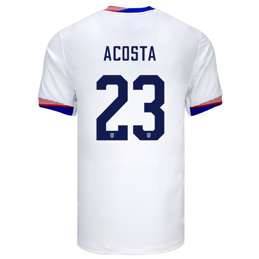 Hombre Fútbol Camiseta Estados Unidos Kellyn Acosta #23 Blanco 1ª Equipación 24-26 Argentina