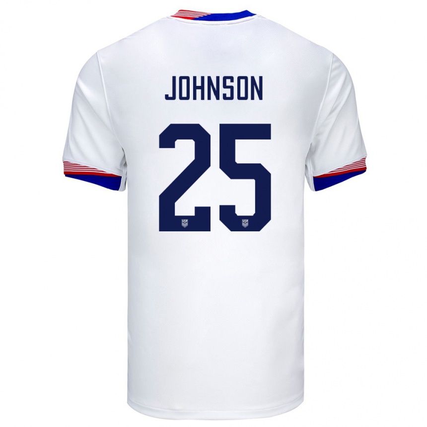 Hombre Fútbol Camiseta Estados Unidos Sean Johnson #25 Blanco 1ª Equipación 24-26 Argentina