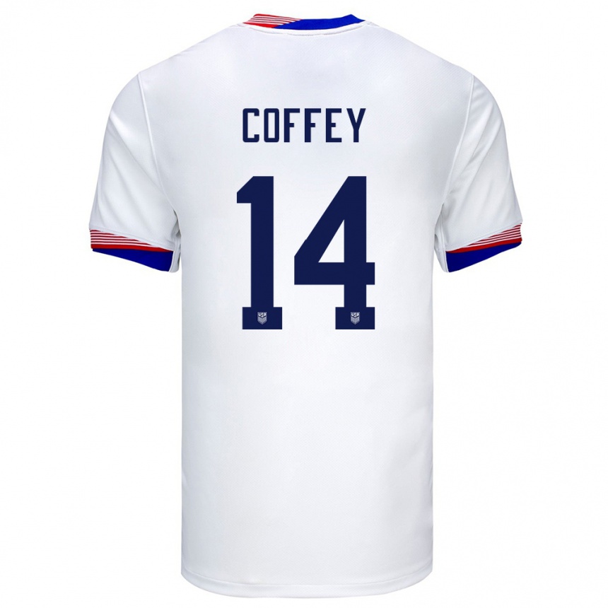 Hombre Fútbol Camiseta Estados Unidos Sam Coffey #14 Blanco 1ª Equipación 24-26 Argentina