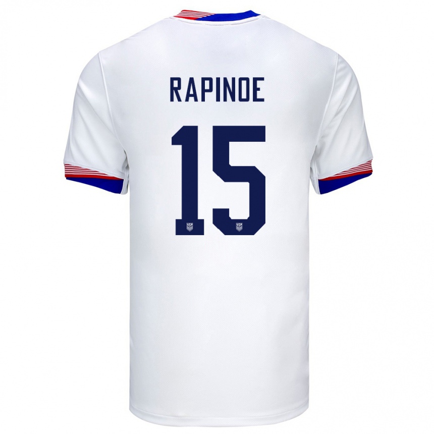 Hombre Fútbol Camiseta Estados Unidos Megan Rapinoe #15 Blanco 1ª Equipación 24-26 Argentina