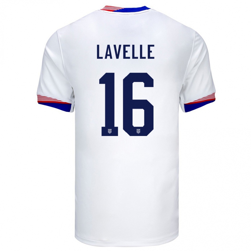 Hombre Fútbol Camiseta Estados Unidos Rose Lavelle #16 Blanco 1ª Equipación 24-26 Argentina