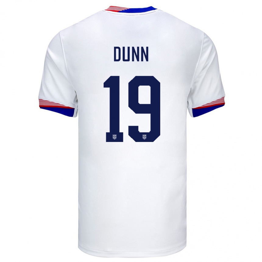 Hombre Fútbol Camiseta Estados Unidos Crystal Dunn #19 Blanco 1ª Equipación 24-26 Argentina