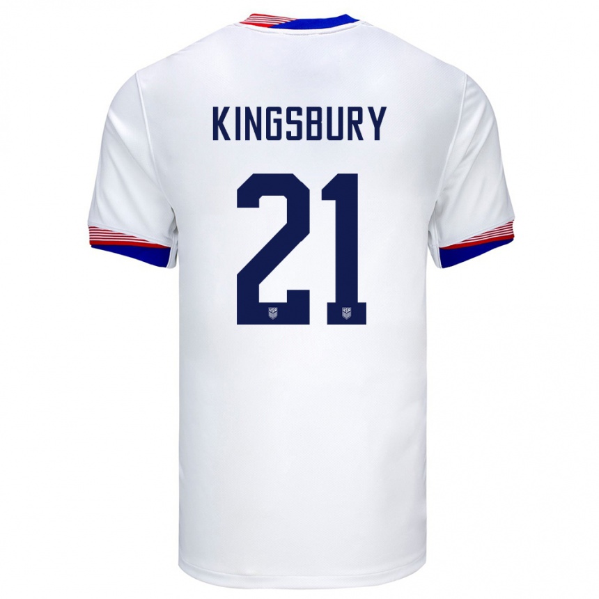 Hombre Fútbol Camiseta Estados Unidos Aubrey Kingsbury #21 Blanco 1ª Equipación 24-26 Argentina