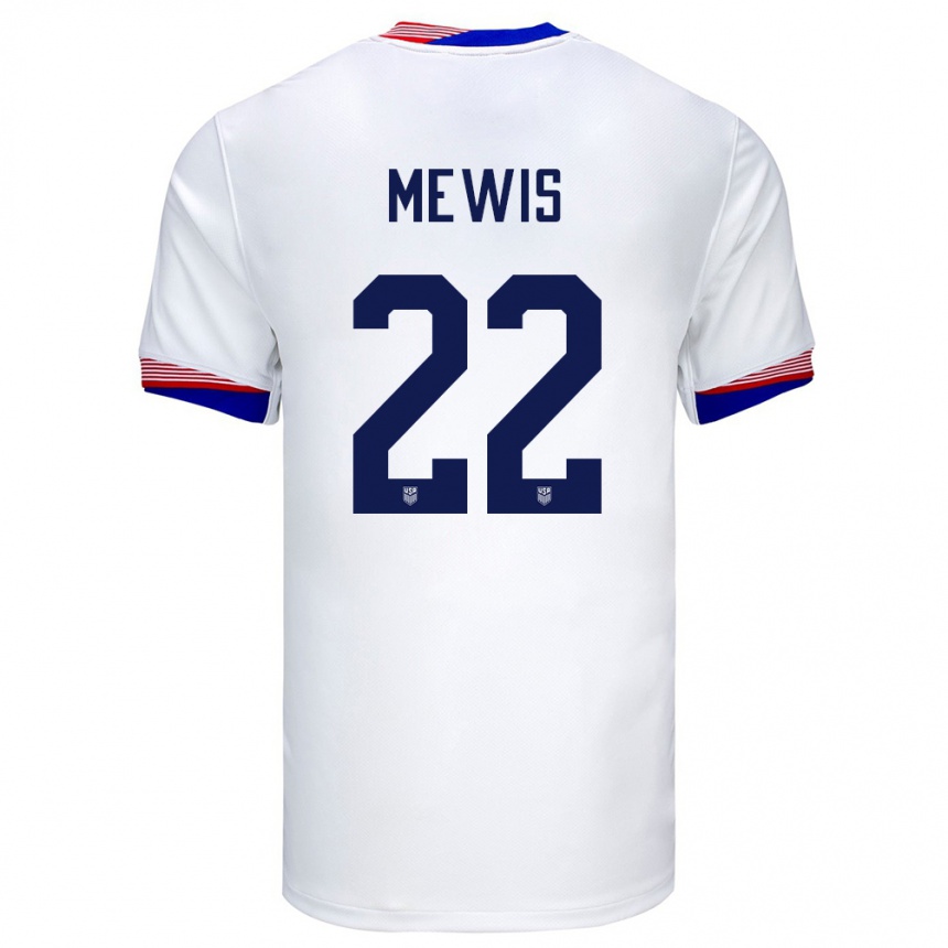 Hombre Fútbol Camiseta Estados Unidos Kristie Mewis #22 Blanco 1ª Equipación 24-26 Argentina