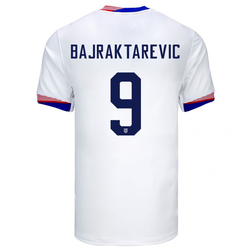 Hombre Fútbol Camiseta Estados Unidos Esmir Bajraktarevic #9 Blanco 1ª Equipación 24-26 Argentina