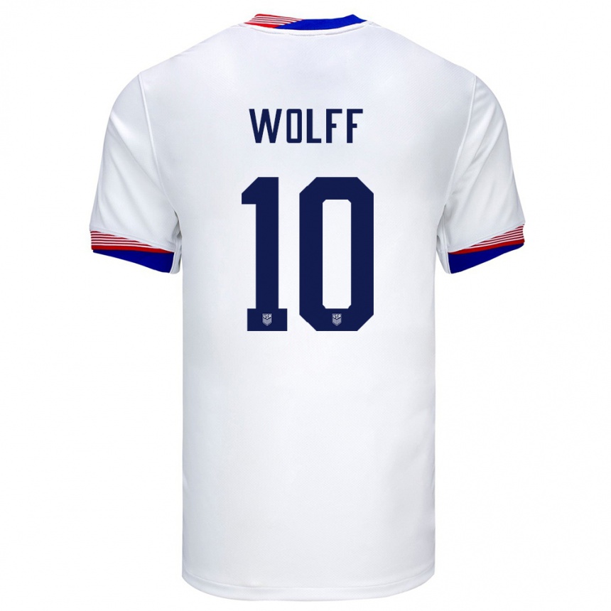 Hombre Fútbol Camiseta Estados Unidos Owen Wolff #10 Blanco 1ª Equipación 24-26 Argentina