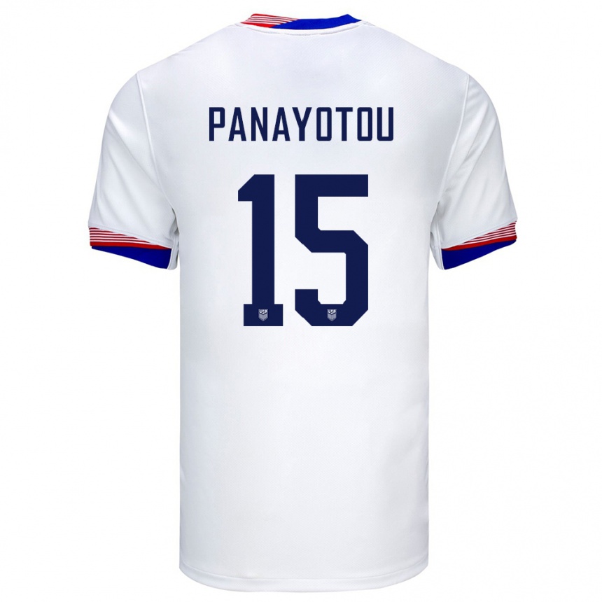 Hombre Fútbol Camiseta Estados Unidos Jack Panayotou #15 Blanco 1ª Equipación 24-26 Argentina