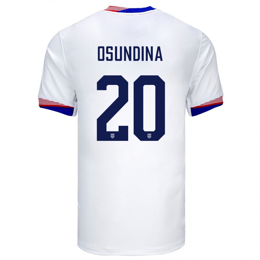 Hombre Fútbol Camiseta Estados Unidos Korede Osundina #20 Blanco 1ª Equipación 24-26 Argentina